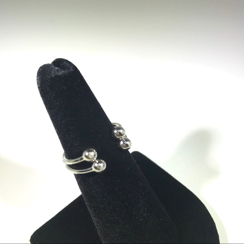 NEW La Soula Silver Stackable Two-Diamond Rings - Picture 2 of 7